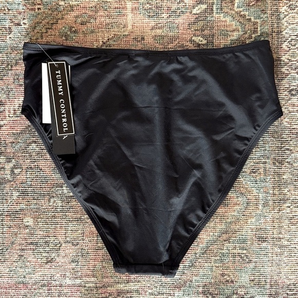 NWT LA BLANCA Island Goddess High Waist Tummy Control Bikini Bottom in Black 8 - Picture 5 of 6